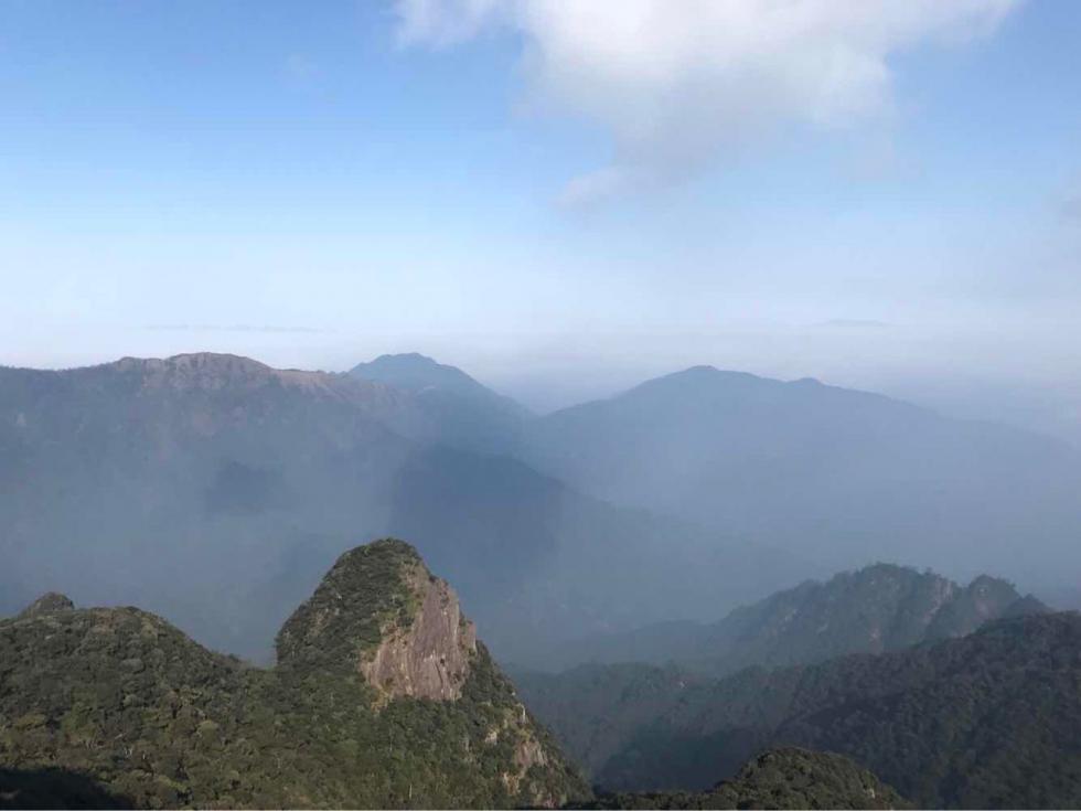 游览"广东屋脊"  广东第一峰位于清远阳山县南岭国家自然保护区,景点